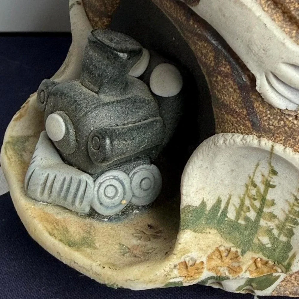 Colorado Stoneware | 3D Relief Mug | Vintage Steam Engine Train